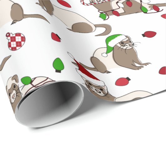 Weihnachts-Ferret-Umschlagpapier Geschenkpapier (Rolleneckpunkt)
