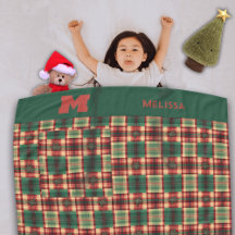 Weihnachts-festes Kariertes Monogramm