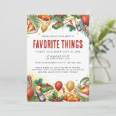 Weihnachts-festes Wasserfarben Lieblings-Party Einladung (Stehend Vorderseite)