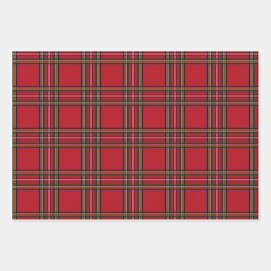 Weihnachts festlich rot Kariert Tartan Wrapping Pa Geschenkpapier Set (Vorderseite)