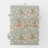 Weihnachts-festliche Blumen und Lichter Set von 3 Geschenkpapier Set (Beispiel)