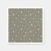 Weihnachts-festliche, gemütliche digitale Muster Serviette (Vorderseite)