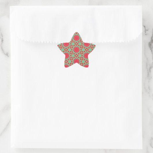 Weihnachts-Festtagszauber-Muster - Stern-Aufkleber (Tasche)