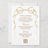 Weihnachts-Feuerplatz Bow All in One QR Code Hochz Einladung (Rückseite)