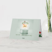 Weihnachts-Feuerplatz Geschenke Schneeglobe-Effekt Feiertagskarte (Rückseite)