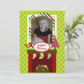 Weihnachts-Feuerplatz - individuelle Weihnachtsfot Feiertagskarte (Stehend Vorderseite)