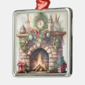 Weihnachts-Feuerplatz mit Dekorationen Ornament Aus Metall (Links)