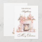 Weihnachts-Feuerplatz Nachbarn Weihnachtskarte Feiertagskarte (Vorne/Hinten)