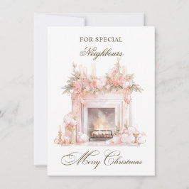 Weihnachts-Feuerplatz Nachbarn Weihnachtskarte Feiertagskarte