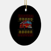 Weihnachts-Feuerwehr-Feuerwehrauto Keramik Ornament (Rechts)