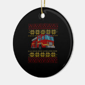 Weihnachts-Feuerwehr-Feuerwehrauto Keramik Ornament (Links)