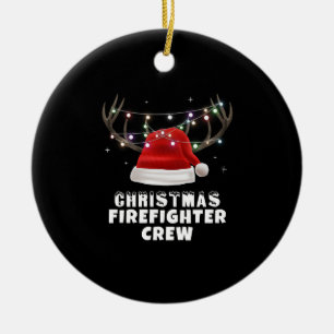 Weihnachts-Feuerwehrmann-Crew Keramik Ornament