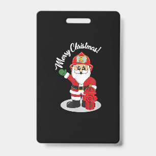 Weihnachts-Feuerwehrmann Santa Winter Ausweis