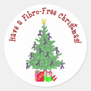 Weihnachts-Fibro-Tree-Aufkleber Runder Aufkleber