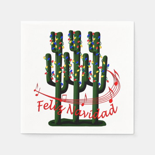 Weihnachts-Fiesta Feliz Navida Party Cocktail Serviette (Vorderseite)