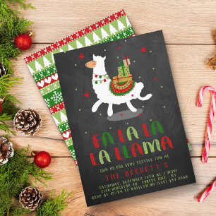 Weihnachts-Fiesta Llama-Feier Einladung