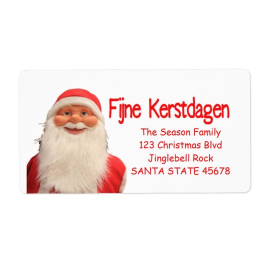 Weihnachts-Fijne-Kerstdagen-Weihnachtslabel (Vorne)