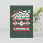 Weihnachts-Film Marathon Retro Marquee Festival Einladung (Stehend Vorderseite)