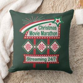 Weihnachts-Film Marathon Retro Marquee Festival Kissen