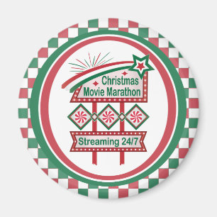 Weihnachts-Film Marathon Retro Marquee Festival Magnet