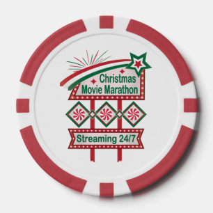Weihnachts-Film Marathon Retro Marquee Festival Pokerchips
