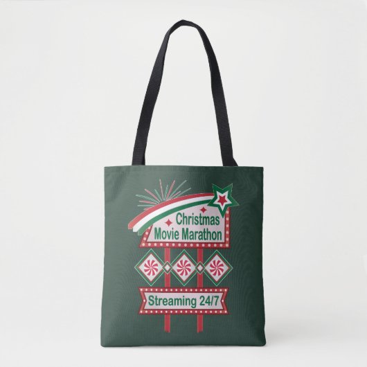 Weihnachts-Film Marathon Retro Marquee Festival Tasche (Vorderseite)
