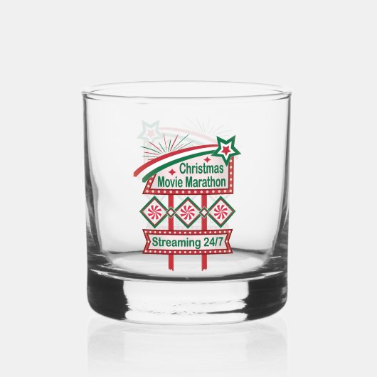 Weihnachts-Film Marathon Retro Marquee Festival Whiskyglas (Vorderseite)
