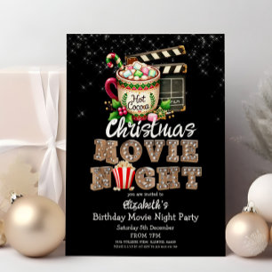 Weihnachts-Filmabend Cocoa Popcorn Party Einladung