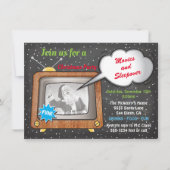 Weihnachts Filmabend Retro TV Party Einladung (Vorderseite)