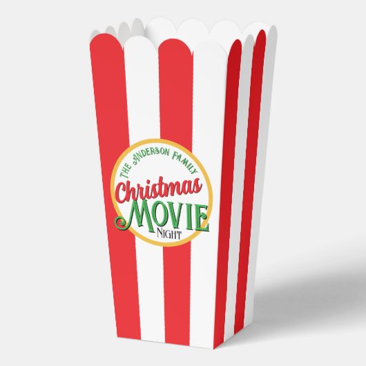 Weihnachts Filmabend! Strickende Popcorn-Box Geschenkschachtel (Vorderseite)