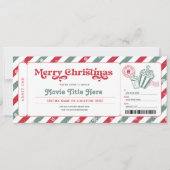 Weihnachts-Filmnachtsgeschenk Ticket Voucher Einladung (Vorderseite)