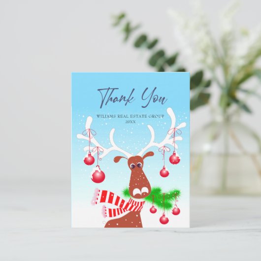 Weihnachts-Firmendanken Feiertagspostkarte (Stehend Vorderseite)