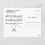 Weihnachts-Firmendanken Feiertagspostkarte (Rückseite)