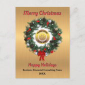 Weihnachts-Firmenlogo Feiertage Wünsche Postkarte (Vorderseite)