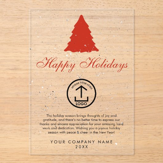 Weihnachts-Firmenlogo-Weihnachtskarte Acryleinladungen (Vorderseite)