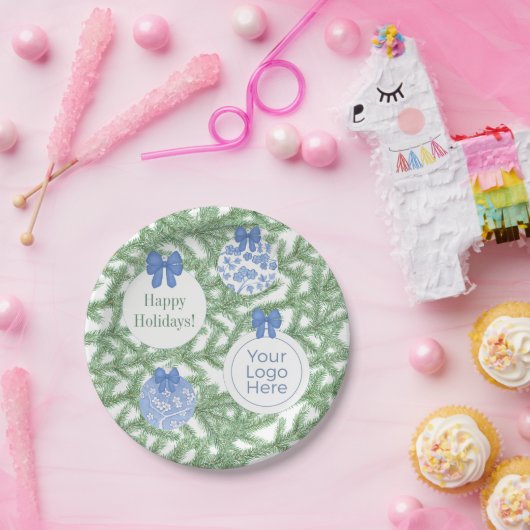 Weihnachts-Firmenlogos für Kunden Feiertage Pappteller (Party)
