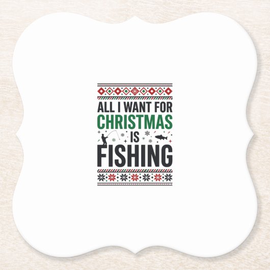 Weihnachts-Fischerei-Hässliches-Schwester-Design Untersetzer (Vorderseite)
