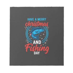 Weihnachts-Fischerei-Tag Vintage-Urlaub Notizblock