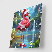 Weihnachts-Flamingo als Weihnachtsmann-47476 Uhr (Winkel)