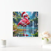 Weihnachts-Flamingo als Weihnachtsmann-47476 Uhr (Zuhause)