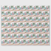 Weihnachts-Flamingo am Strand Geschenkpapier (Flach)