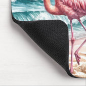 Weihnachts-Flamingo am Strand Mousepad (Ecke)