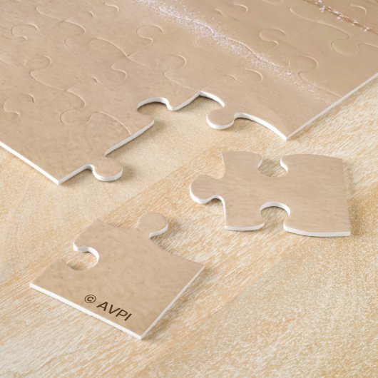 Weihnachts-Flamingo am Strand Puzzle (Seite)