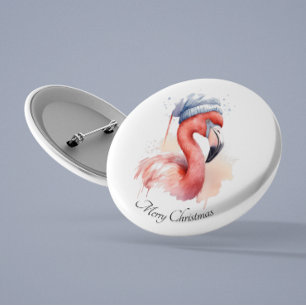 Weihnachts-Flamingo, anpassbar Button