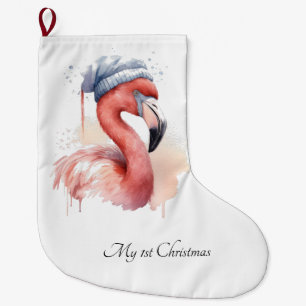 Weihnachts-Flamingo, anpassbar Großer Weihnachtsstrumpf