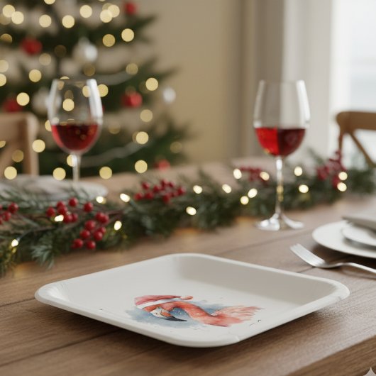 Weihnachts-Flamingo, anpassbar Pappteller