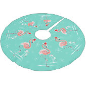 Weihnachts-Flamingo-Baumrock Polyester Weihnachtsbaumdecke (Schrägansicht)