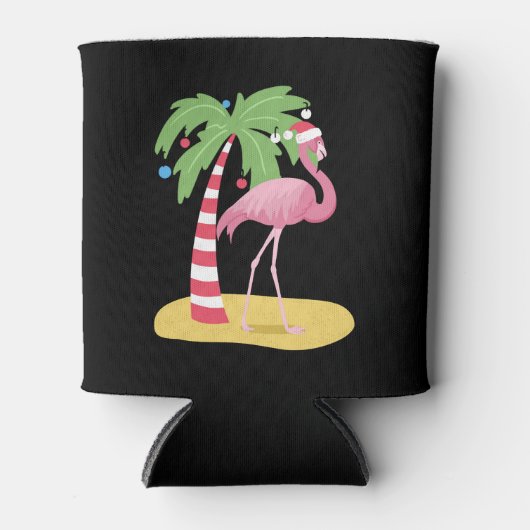 Weihnachts Flamingo Beach Dosenkühler (Vorderseite)