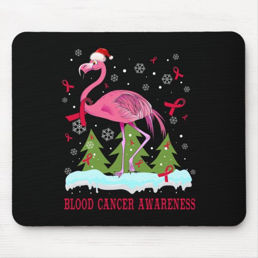 Weihnachts Flamingo Blutkrebs Bewusstsein Geschenk Mousepad (Vorne)
