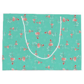 Weihnachts Flamingo Drehung große Geschenktüte (Rückseite)